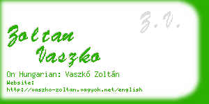zoltan vaszko business card