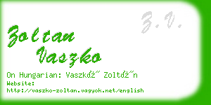 zoltan vaszko business card